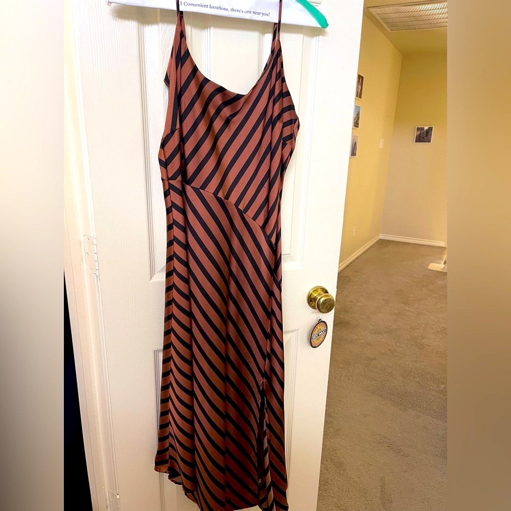 A New Day Black and Brown Striped Top